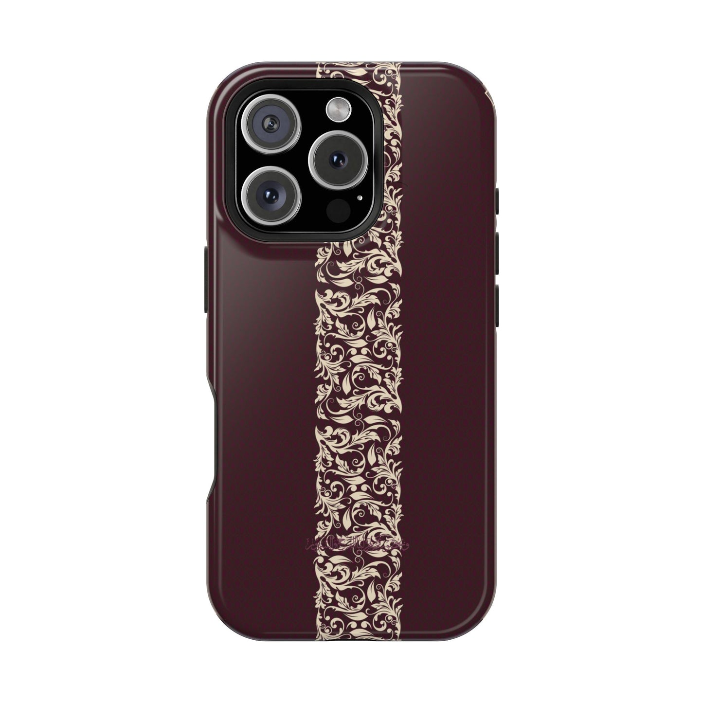 Red Dark and Beige geometric Design Iphone Magnetic Tough Case