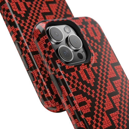 Red and Black Tatreez Design - Iphone Magnetic Tough Case