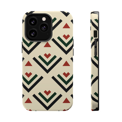 Red Black Green Geometric Design Iphone Magnetic Tough Case