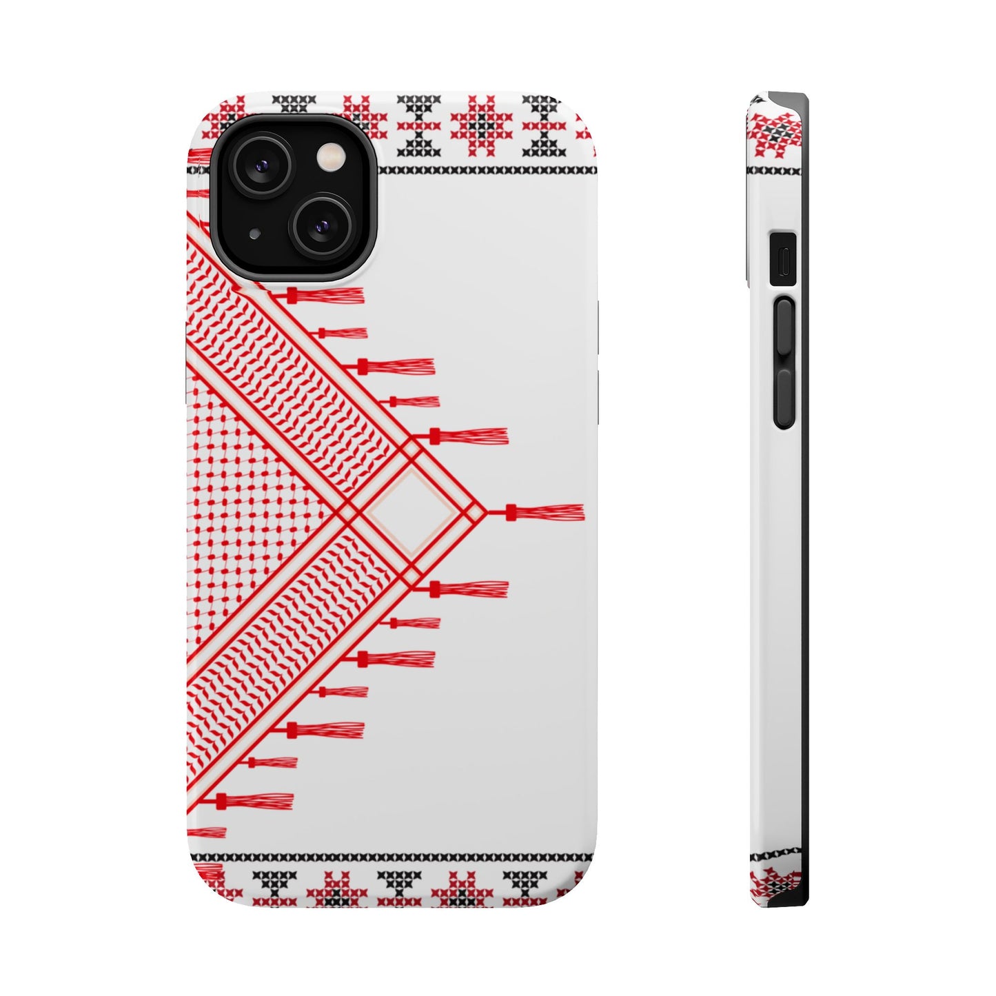 Red and White Hattah Design Iphone Magnetic Tough Case