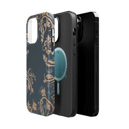 Gold flowers Iphone Magnetic Tough Cases