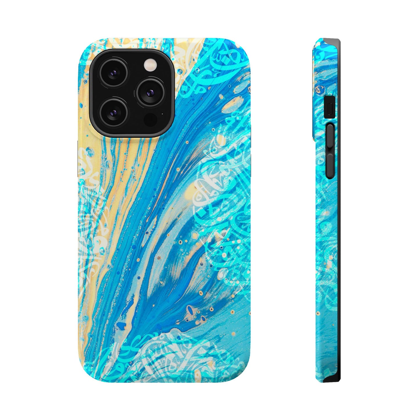 Arabic splash of Blue- Iphone Magnetic Tough Case