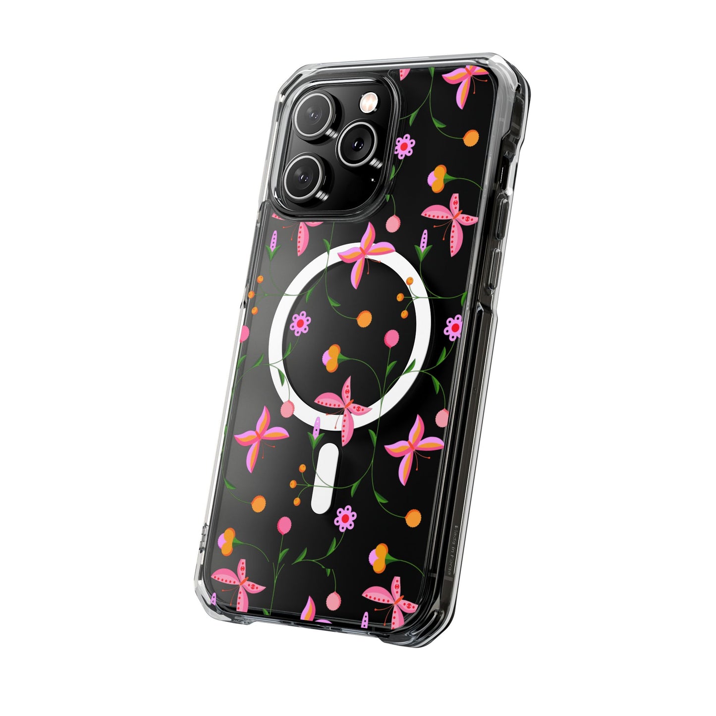 Pink Floral Garden  MagSafe Clear Phone Case