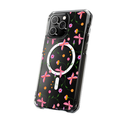 Pink Floral Garden  MagSafe Clear Phone Case