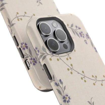 Purple Floral Design - Iphone Magnetic Tough Case
