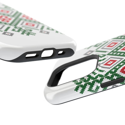 Red white Green and Black  Geometric Design Iphone Magnetic Tough Case