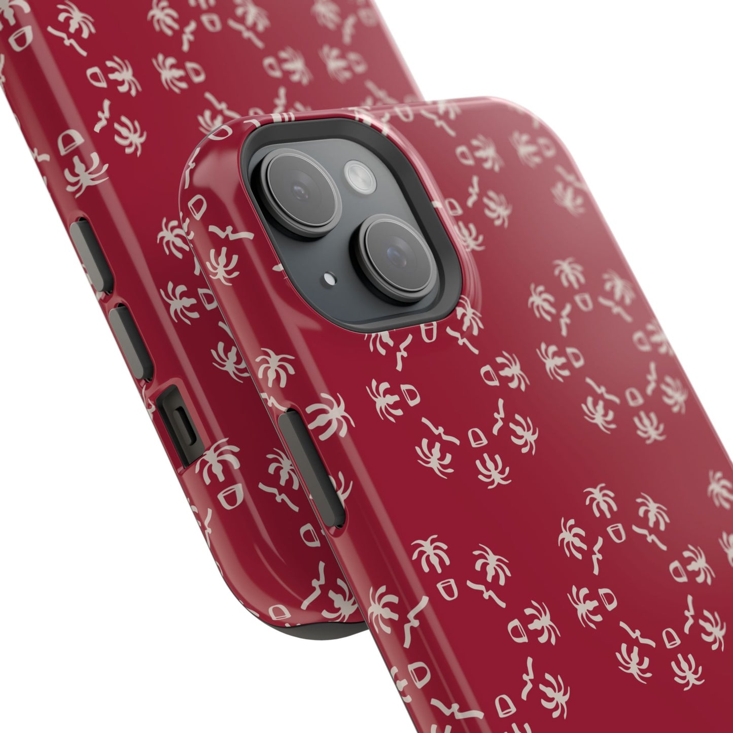 Palm Trees and coffee cups Geometric circle  Design - Iphone Magnetic Tough Case