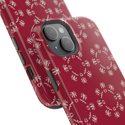 Palm Trees and coffee cups Geometric circle  Design - Iphone Magnetic Tough Case