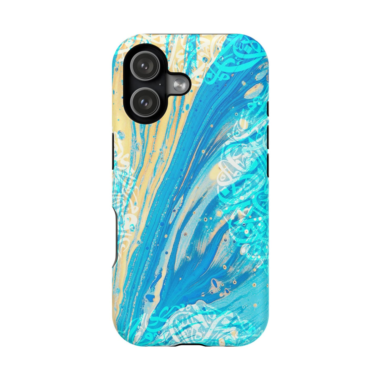 Arabic splash of Blue- Iphone Magnetic Tough Case