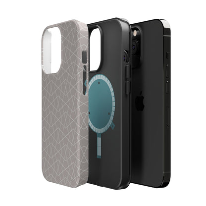 Beige and white geometric  Design - Iphone Magnetic Tough Case