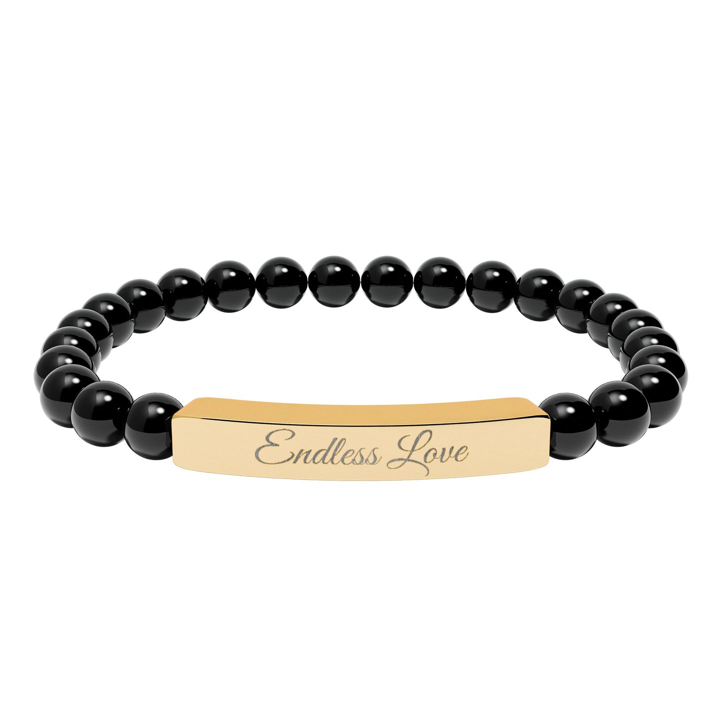 “Endless Love 💕 ” Engraved Natural Stone Bracelet - Meaningful Gift for Mindfulness and Style
