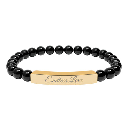 “Endless Love 💕 ” Engraved Natural Stone Bracelet - Meaningful Gift for Mindfulness and Style