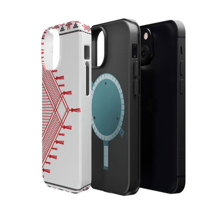 Red and White Hattah Design Iphone Magnetic Tough Case