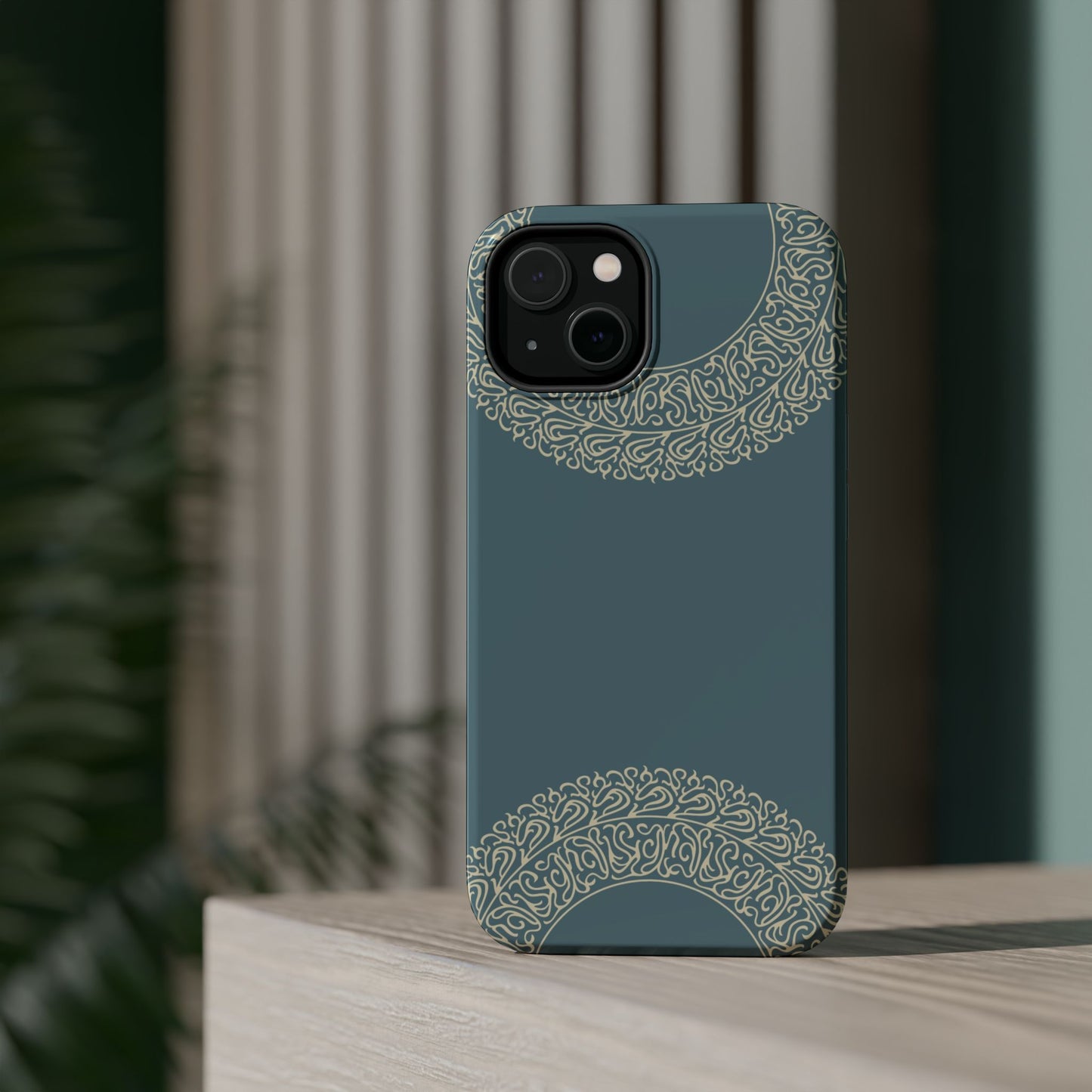Beige geometric circle  Design - Iphone Magnetic Tough Case