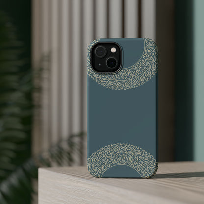 Beige geometric circle  Design - Iphone Magnetic Tough Case