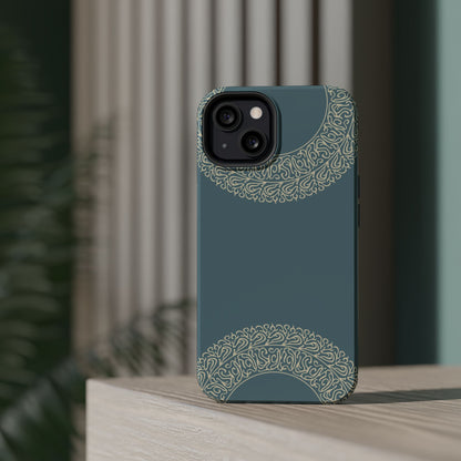 Beige geometric circle  Design - Iphone Magnetic Tough Case