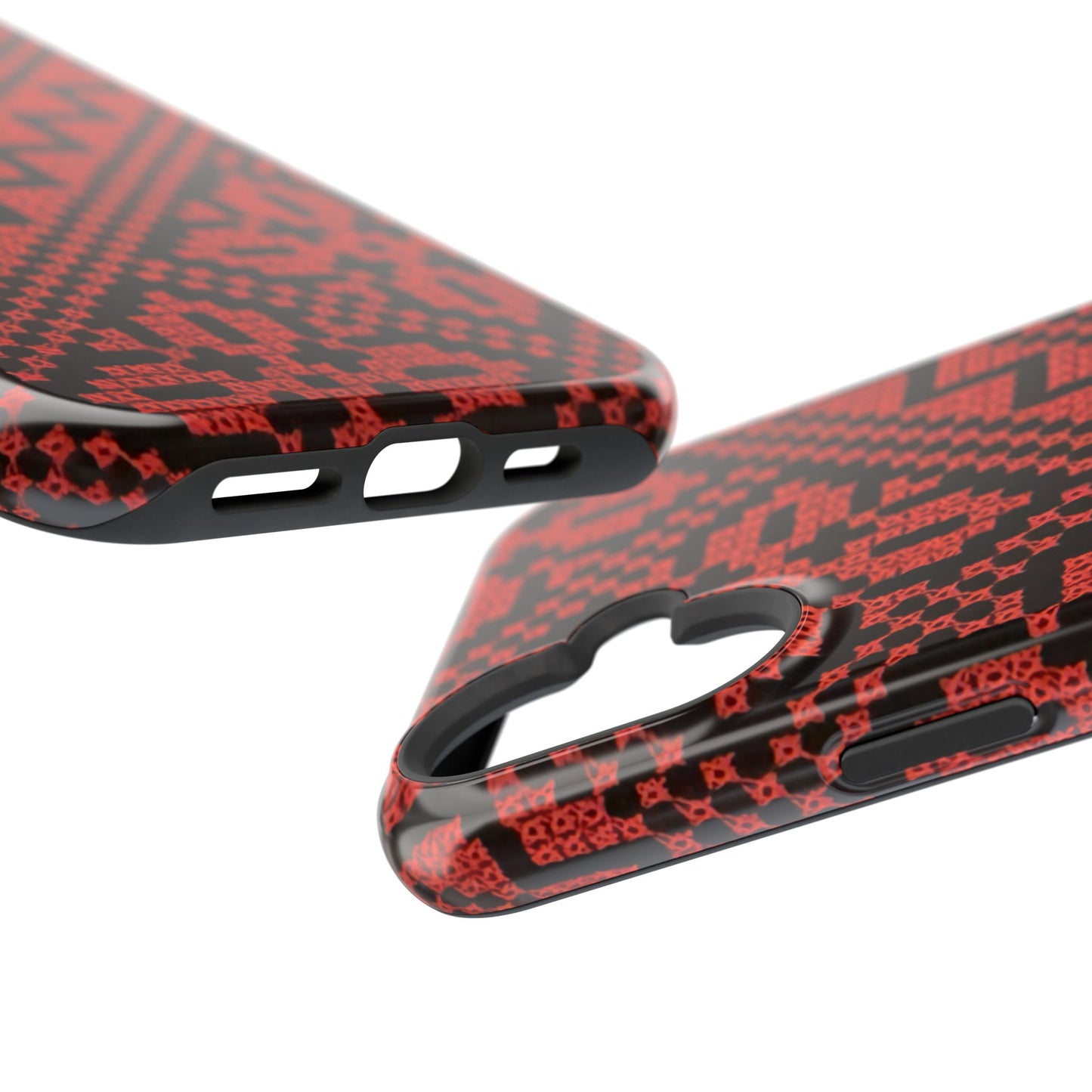 Red and Black Tatreez Design - Iphone Magnetic Tough Case