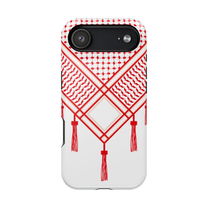 Red and White Shmagh Design Iphone Magnetic Tough Case