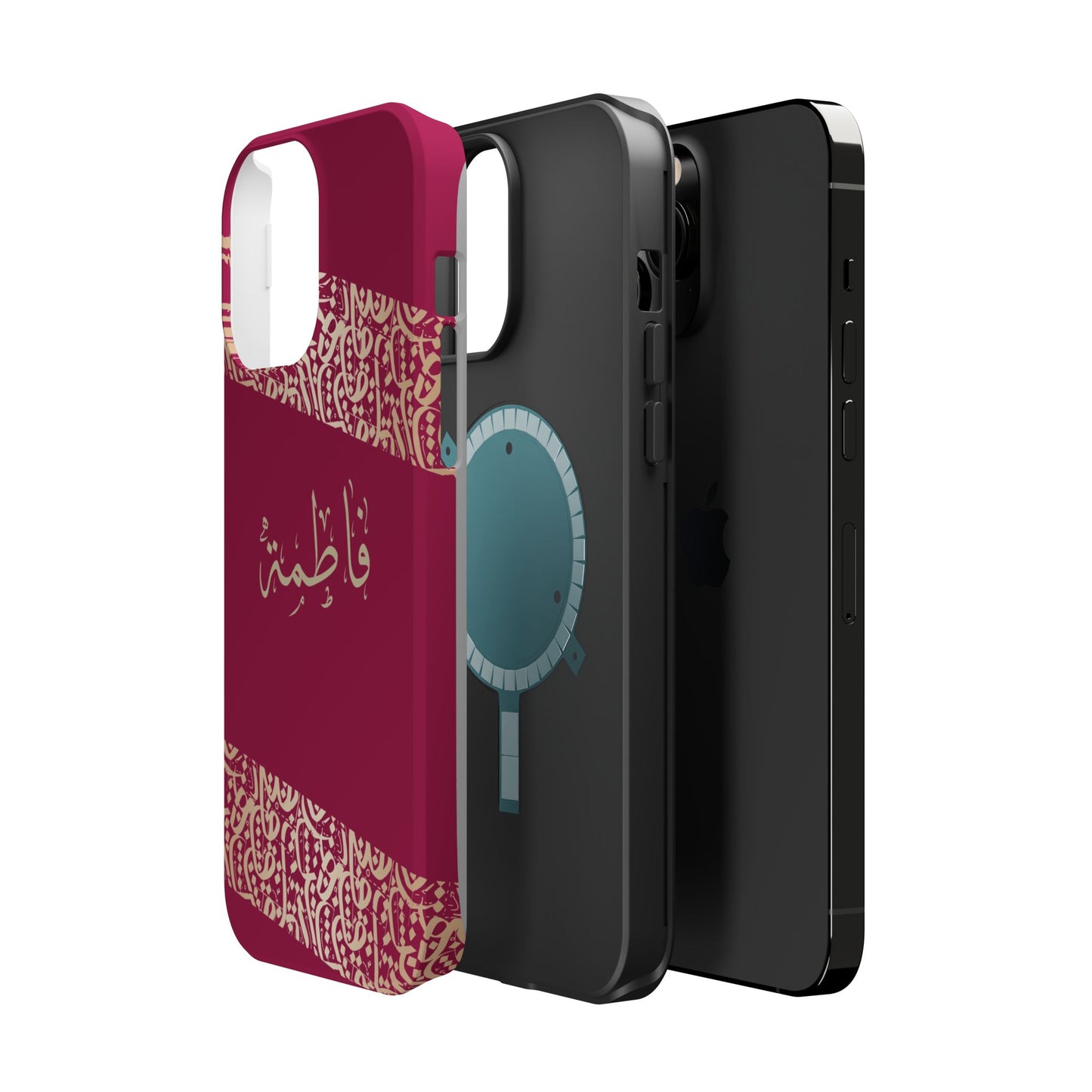 Personalized Arabic Calligraphy - Iphone Magnetic Impact-Resistant Phone Case - Pink and Gold Design