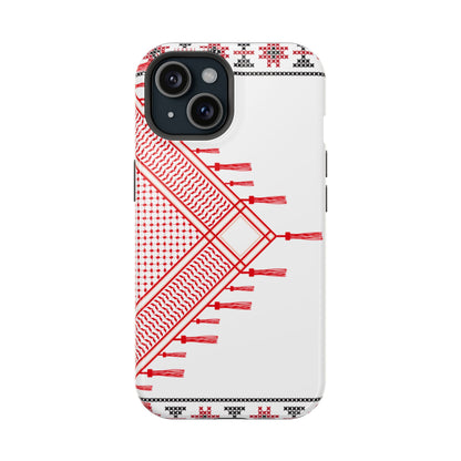 Red and White Hattah Design Iphone Magnetic Tough Case