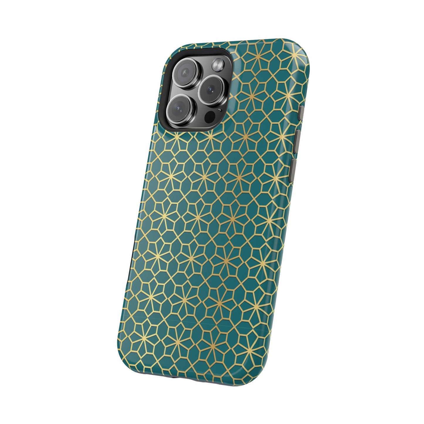 Gold and Green Flower Design - Iphone Magnetic Tough Case