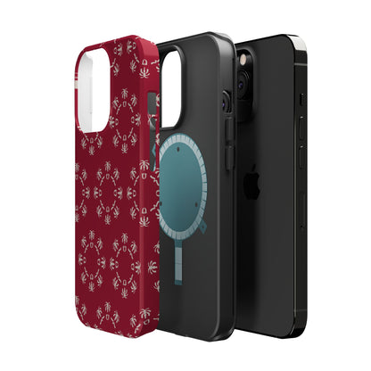 Palm Trees and coffee cups Geometric circle  Design - Iphone Magnetic Tough Case