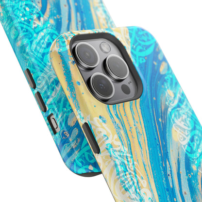 Arabic splash of Blue- Iphone Magnetic Tough Case