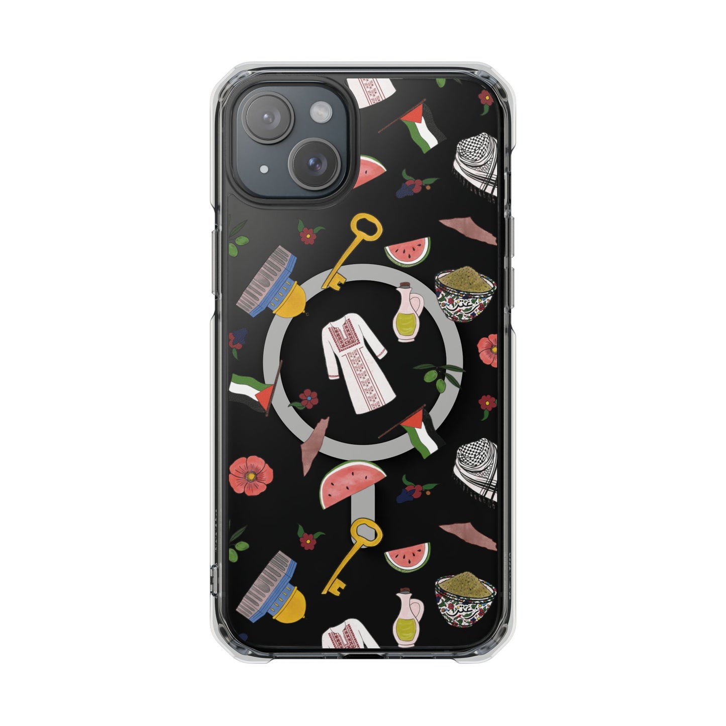 Palestinian Symbols MagSafe Clear Phone Case