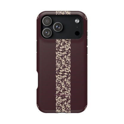 Red Dark and Beige geometric Design Iphone Magnetic Tough Case