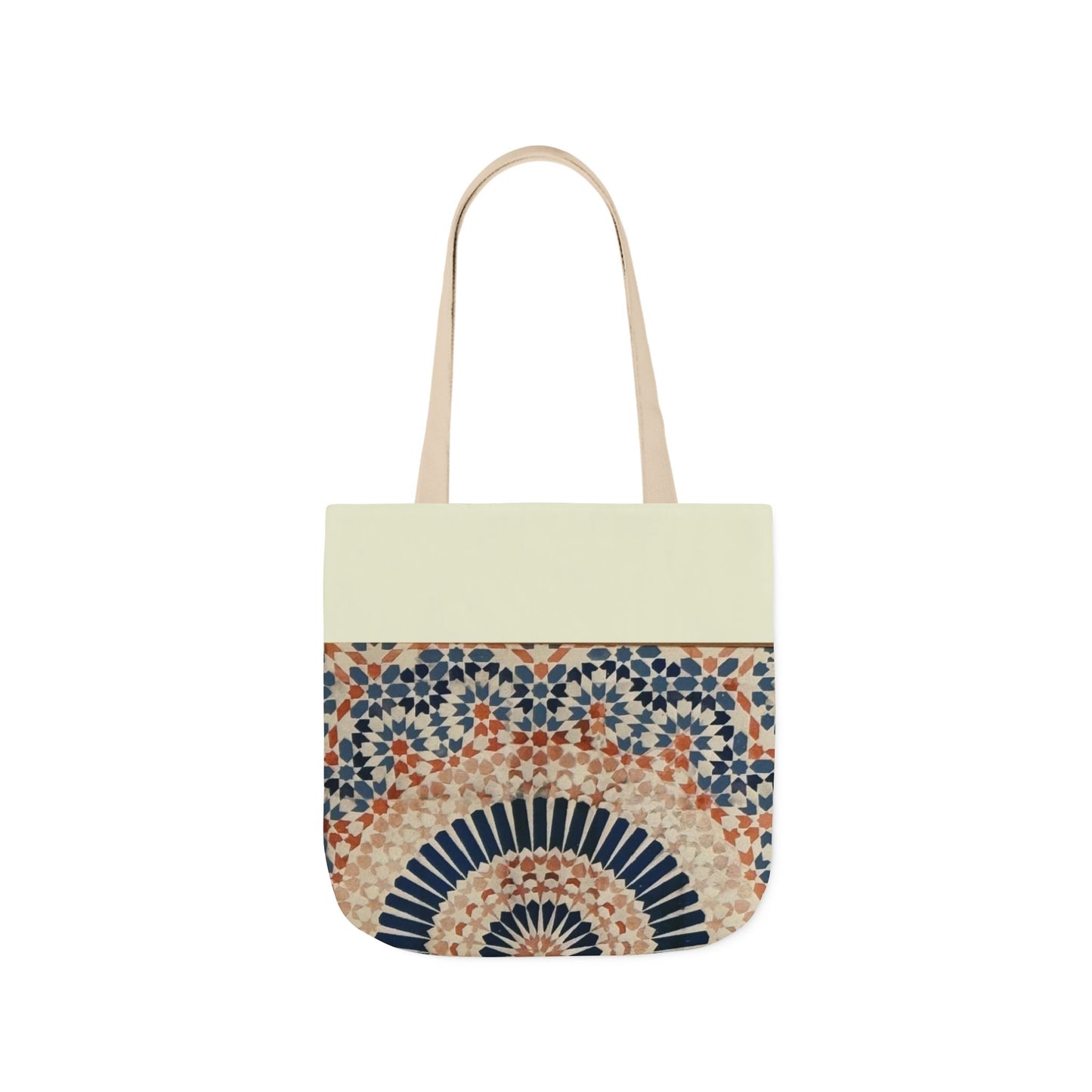 Moroccan Design Tote Bag, 3-Color Straps