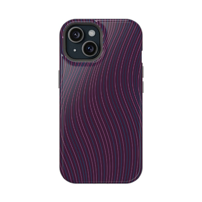 Purple Line Pattern  Design - Iphone Magnetic Tough Case