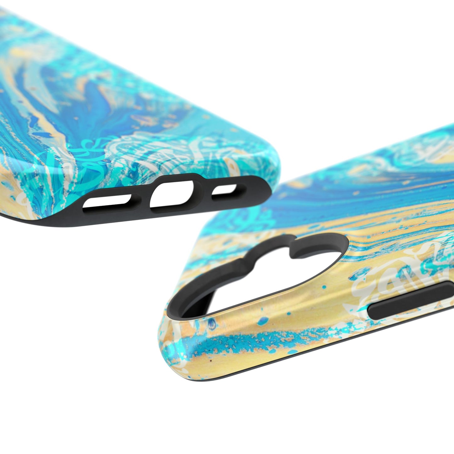 Arabic splash of Blue- Iphone Magnetic Tough Case