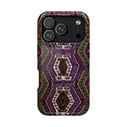Purple and Green Geometric  Design - Iphone Magnetic Tough Case