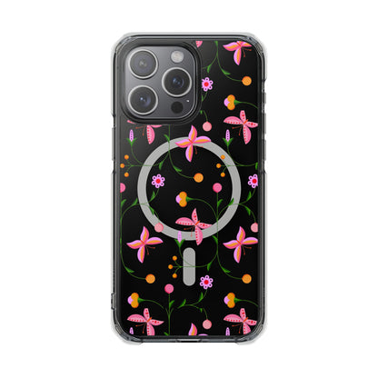 Pink Floral Garden  MagSafe Clear Phone Case