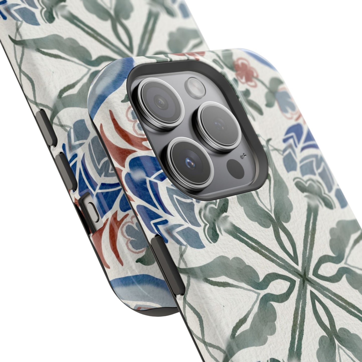 Blue flowers Iphone Magnetic Tough Cases