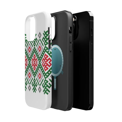 Red white Green and Black  Geometric Design Iphone Magnetic Tough Case
