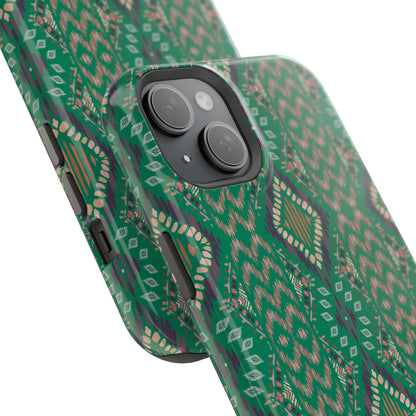Emerald Green  Geometric Design Iphone Magnetic Tough Case