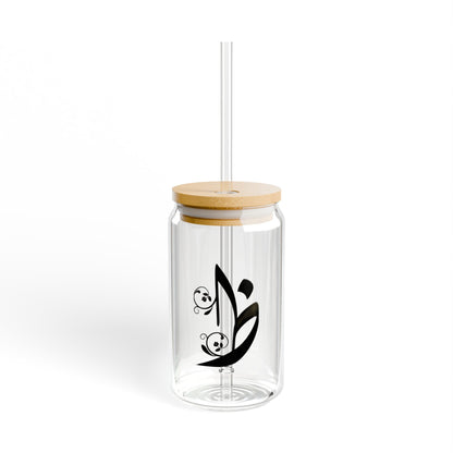 Arabic Letter “Tha”  "ظ" Monogram Sipper Glass, 16oz | Eco-Friendly Beverage Container | Perfect for Home, picnics, Gifts, and Parties