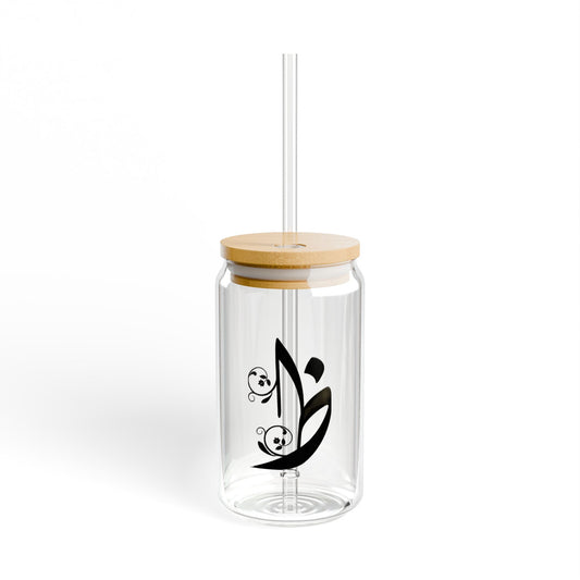 Arabic Letter “Tha”  "ظ" Monogram Sipper Glass, 16oz | Eco-Friendly Beverage Container | Perfect for Home, picnics, Gifts, and Parties