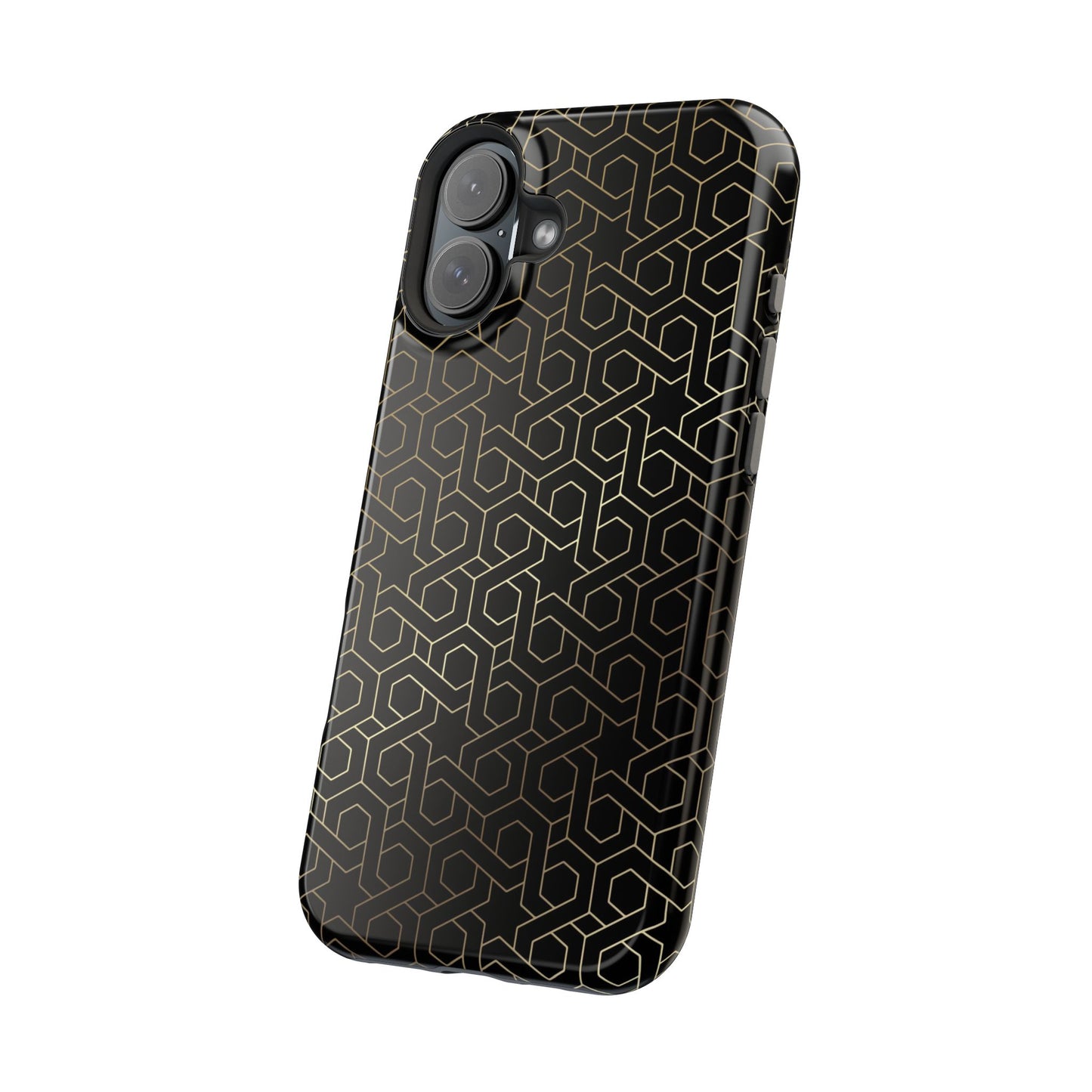 Black and Gold ⭐️ Geometric Design Iphone Magnetic Tough Case