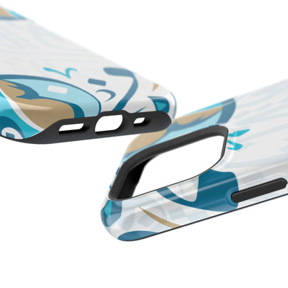 White Blue and Gold Arabic Calligraphy Iphone Magnetic Tough Case