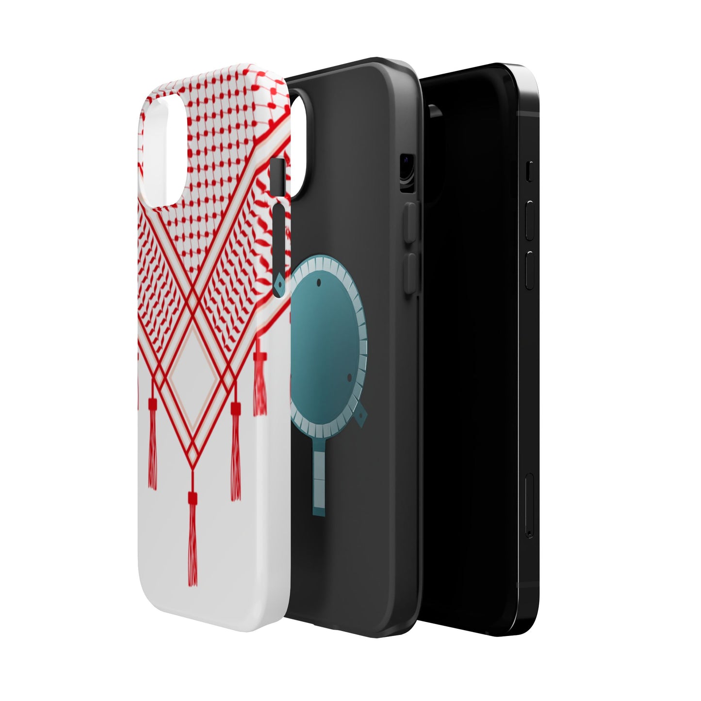 Red and White Shmagh Design Iphone Magnetic Tough Case