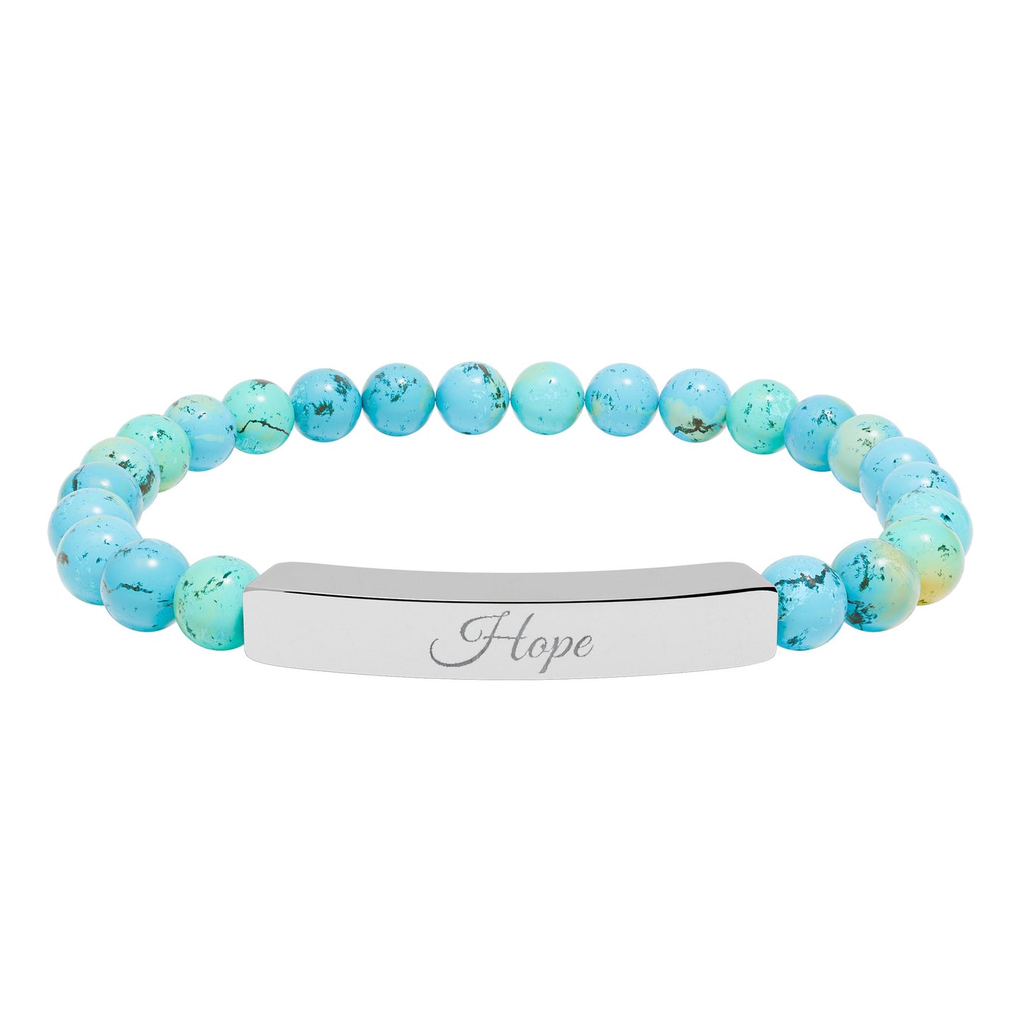 “Hope” Engraved Natural Stone Bracelet - Meaningful Gift for Mindfulness and Style
