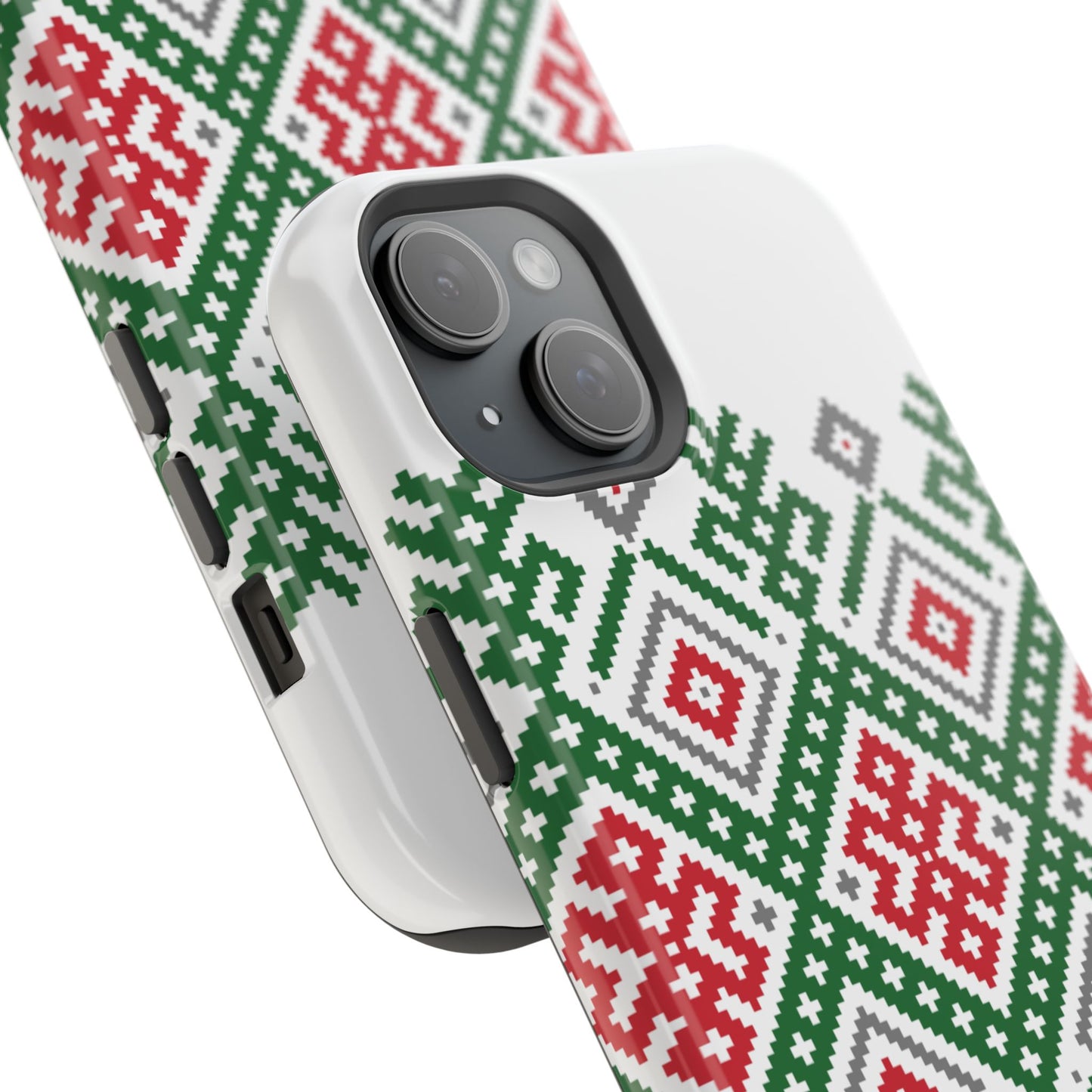 Red white Green and Black  Geometric Design Iphone Magnetic Tough Case