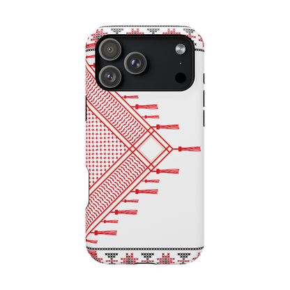 Red and White Hattah Design Iphone Magnetic Tough Case
