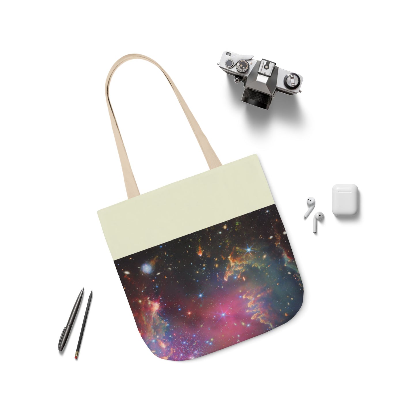 Star Cluster Canvas Tote Bag, 4-Color Straps
