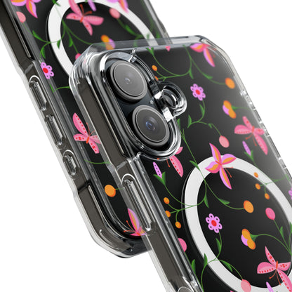 Pink Floral Garden  MagSafe Clear Phone Case