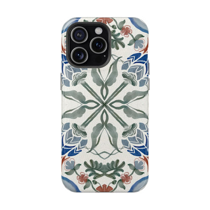 Blue flowers Iphone Magnetic Tough Cases