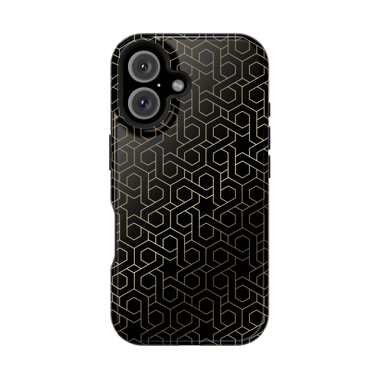 Black and Gold ⭐️ Geometric Design Iphone Magnetic Tough Case
