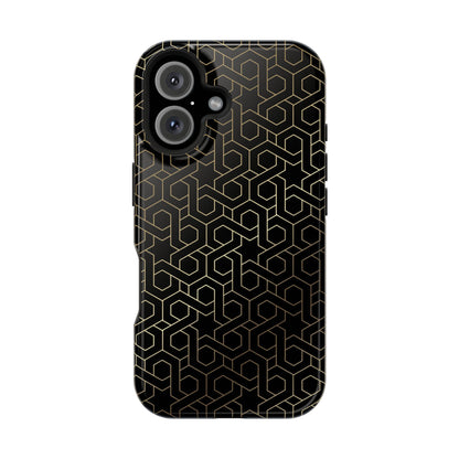 Black and Gold ⭐️ Geometric Design Iphone Magnetic Tough Case